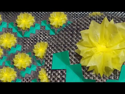 Kimie Gangiの春の壁面掲示 超簡単 お花紙で１枚で作るタンポポの花 Youtube