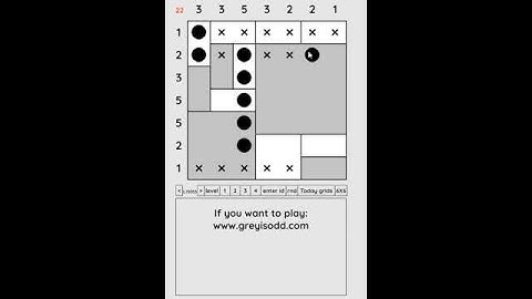 Grey is Odd - Today grids. Solution level 2 7X7 dated 07-11-2024 #logicpuzzles #logicgames  #games