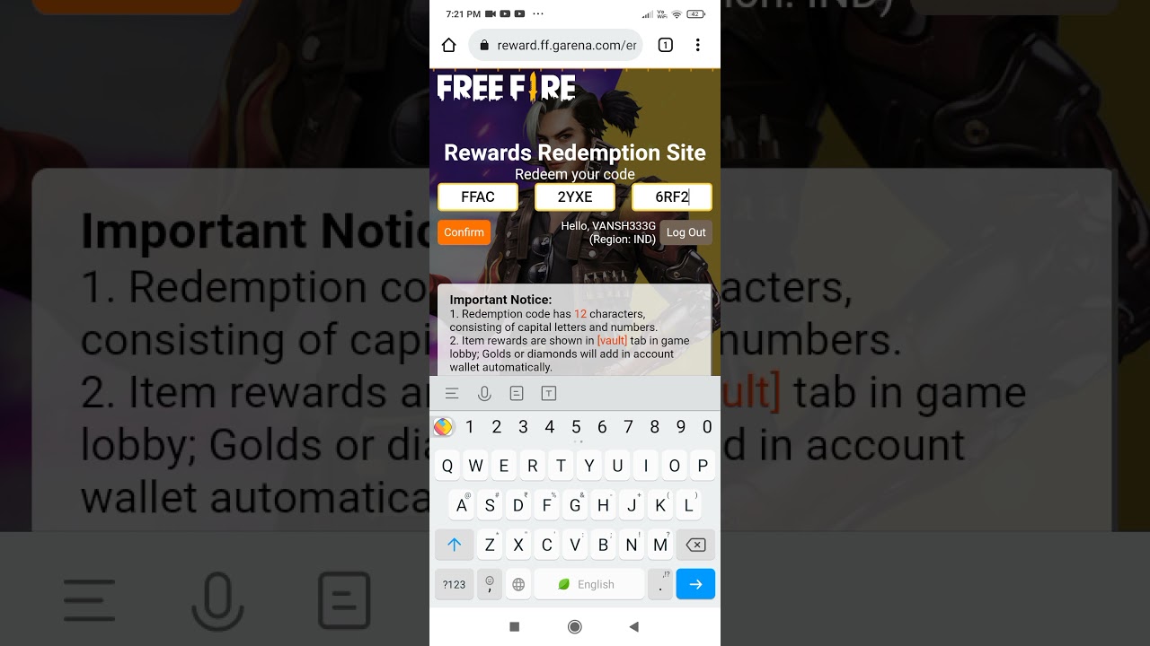 FFAC NEW redeem CODE