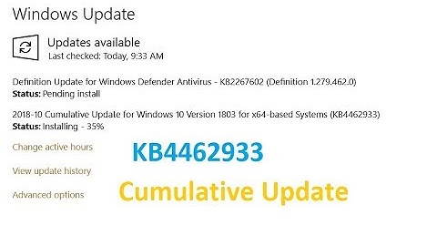 Cumulative Update for Windows 10 Version 1803 for x64 based Systems (KB4462933)