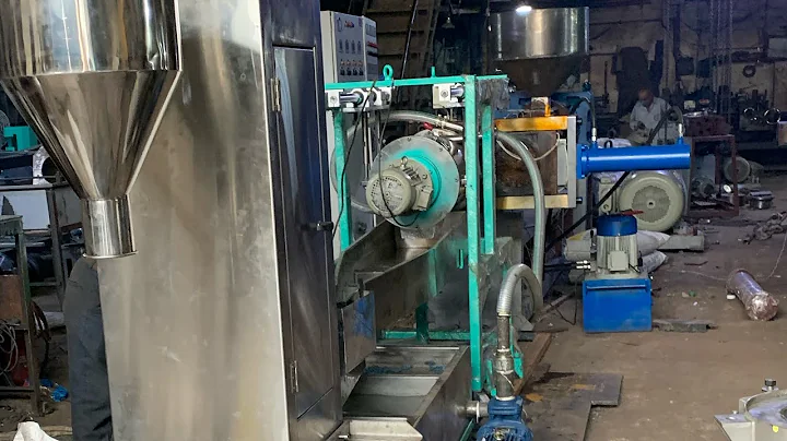 Hikon India plastic scrap recycling Extruder 300 kg/hr output with die face cutter factory trail