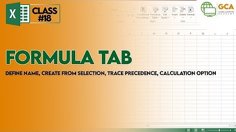 Define name, Create from selection and trace precedence in Formula Tab | Ms Excel | hindi/urdu