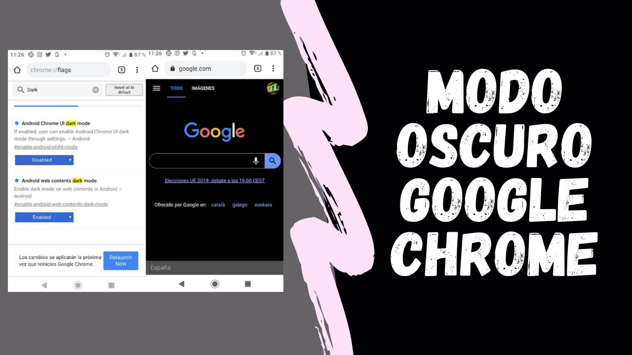 Como Activar el Modo Oscuro en Google Chrome Android - YouTube