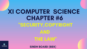 XI Computer Science Chapter #6 BIEK (SECURITY, COPYRIGHT AND THE LAW)