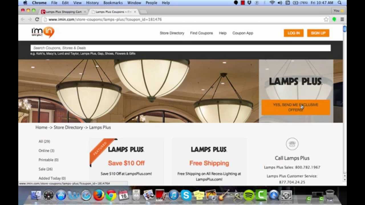 Lamps Plus Coupon verification by I’m in! YouTube