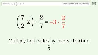 Solve 3x+1/2x+3=0: Linear Equation Video Solution | Tiger Algebra