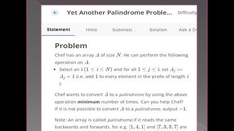 CODECHEF-Starters 60 Contest - Yet Another Palindrome Problem - Explanation with Solution in Tamil