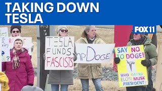 'Tesla Takedown' protests held across US