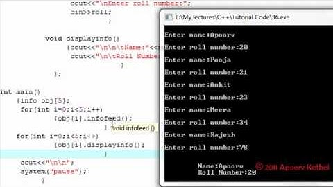 C++ in Hindi -35 Array of Objects