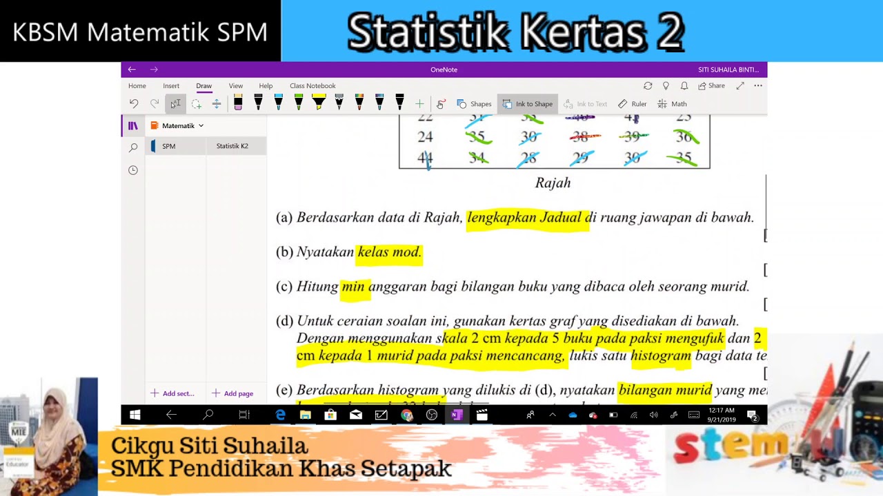 KBSM SPM Matematik K2 Statistik - Cikgu Siti Suhaila - YouTube