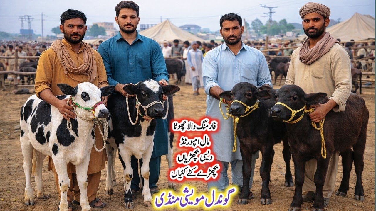 Gondal Mandi latest update 21Feb 2026!Farming wala sasta Mall!desi cow calf for sale!bufalo calf!
