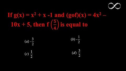 If g(x) = x2 + x -1 and (gof)(x) = 4x2 – 10x + 5, then f (𝟓/𝟒) is equal to