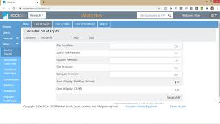 StockCalc Overview - Weighted Average Cost of Capital (WACC)