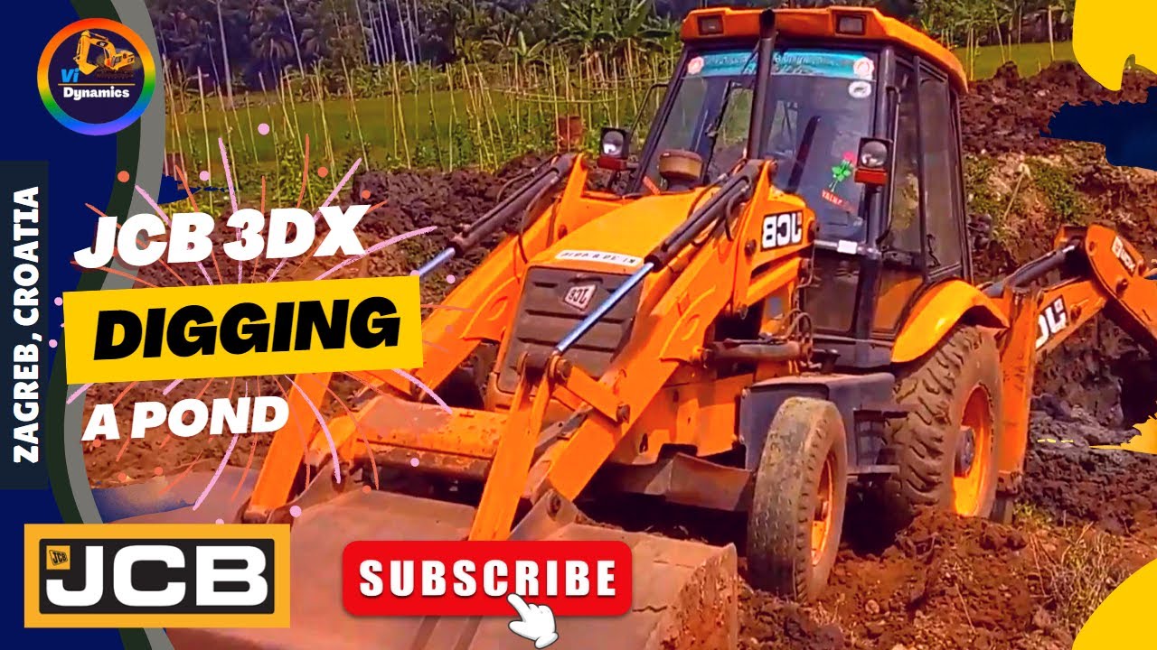JCB 3DX: JCB Backhoe Digging Pond for Fish Farming @ViDynamics - YouTube