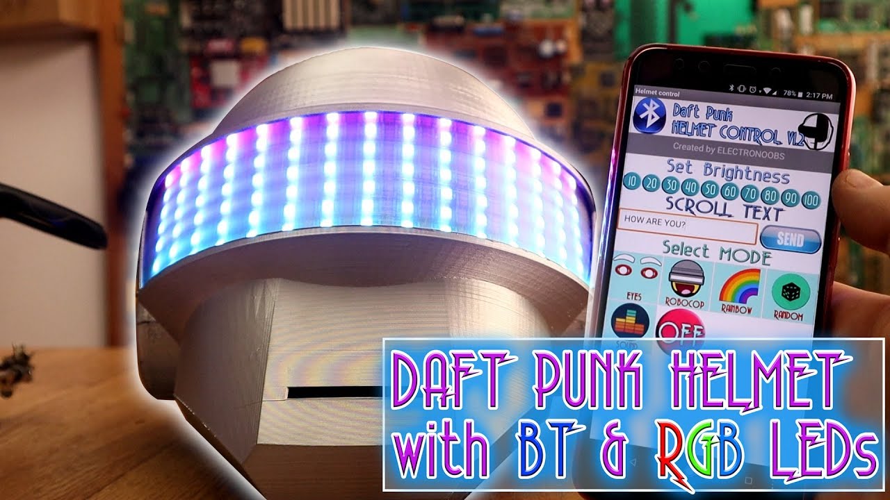 Homemade Daft Punk RGB helmet with Bluetooth