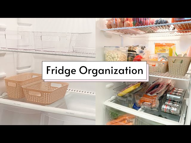 Beautiful, clean and organized fridge with wood and glass storage