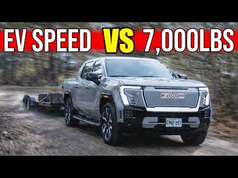 Gmc Sierra Ev Denali Max Range Crushes The Towing Test - See How Quick It Is Pulling 7k Lbs