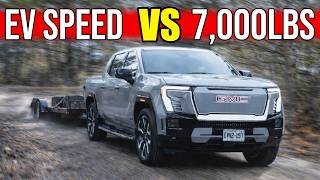 GMC Sierra EV Denali Max Range CRUSHES the Towing Test - See How Quick it Is Pulling 7K LBS