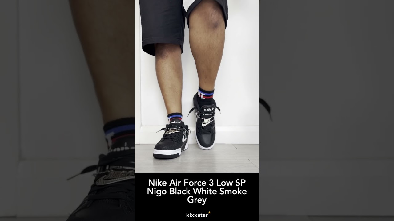 2025 Nike Air Force 3 Low SP Nigo Black White Smoke Grey Mini 