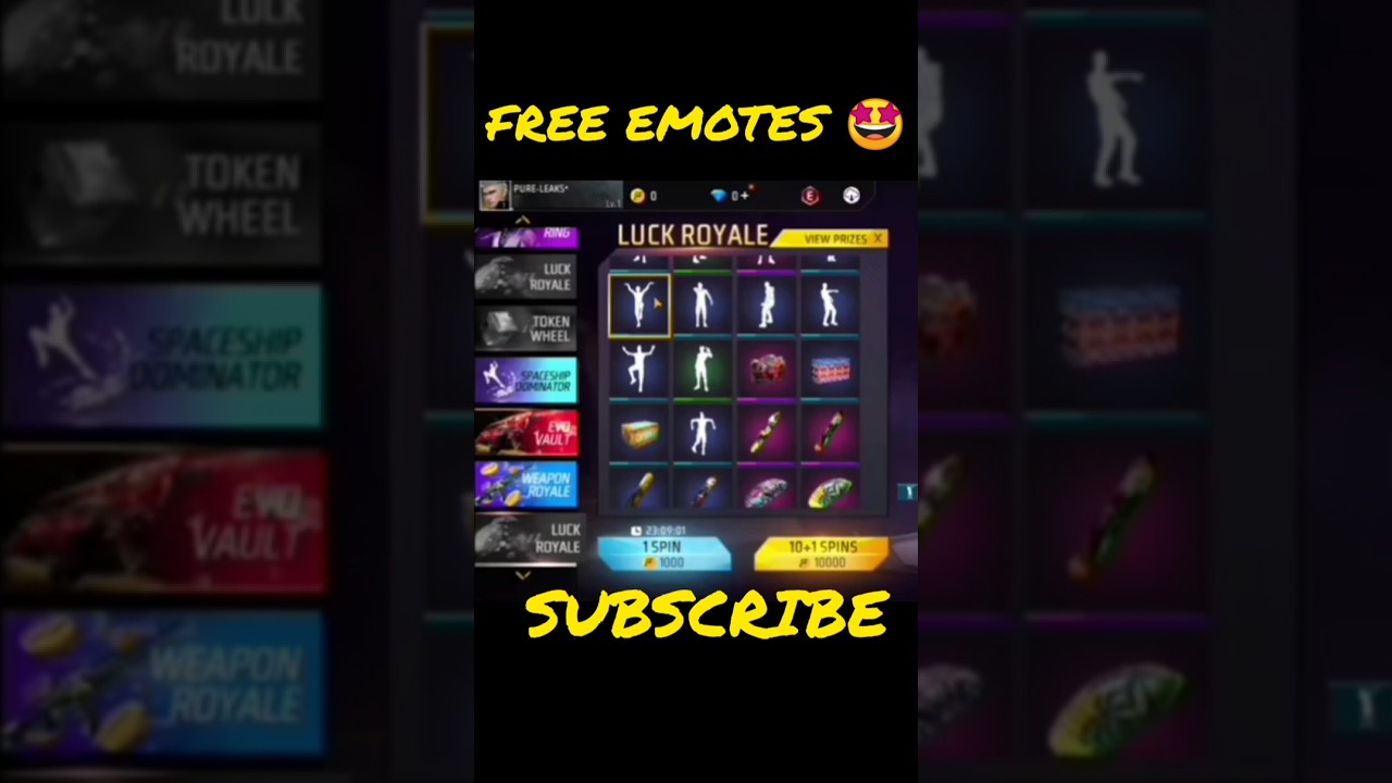 Free Emotes in Gold royale 🤩