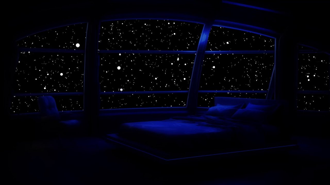 Night Ambience & Cosmic Sounds | Sleep Well in a Dark Bedroom Spaceship ...