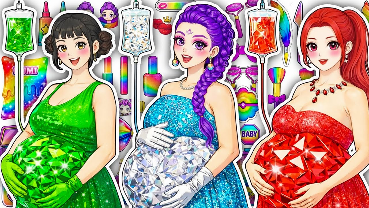 💖Paper DIY💖KPOP DEMON HUNTERS Rumi Mira Mermaid Colorful Hair +Skincare +Makeup Blind Bag Unboxing