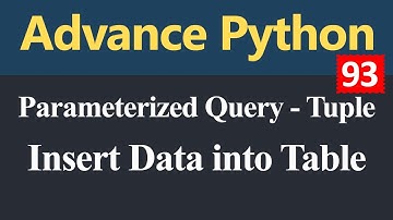 How to Insert Data into Table Parameterized Query Tuple in Python (Hindi)
