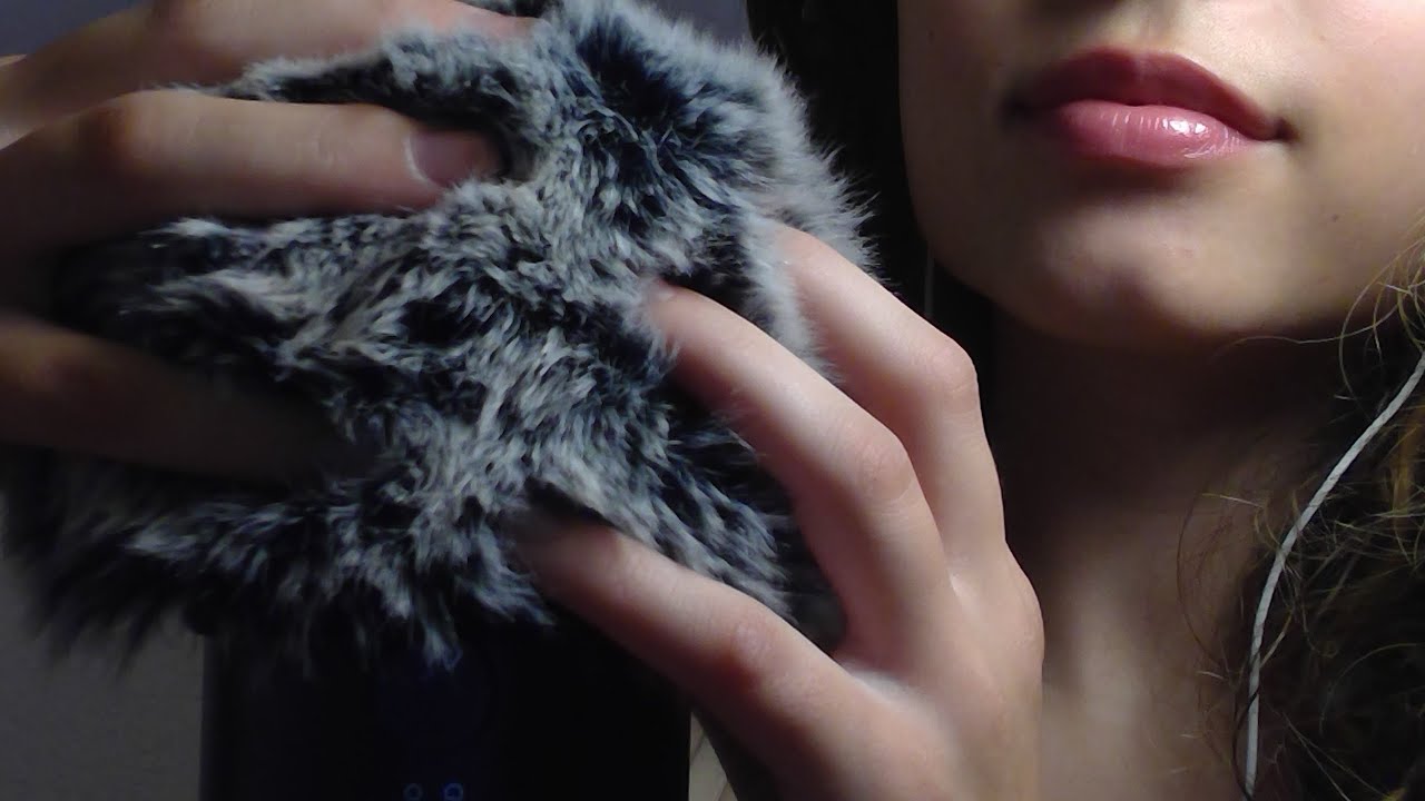 ASMR - Fluffy Mic Scratching + Brushing - Ear to Ear Whispers - YouTube