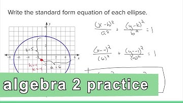 Algebra 2 Practice - Write an Equation of an Ellipse from a Graph