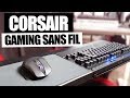 Corsair gaming sans fil  clavier k63 souris dark core rgb et lapboard