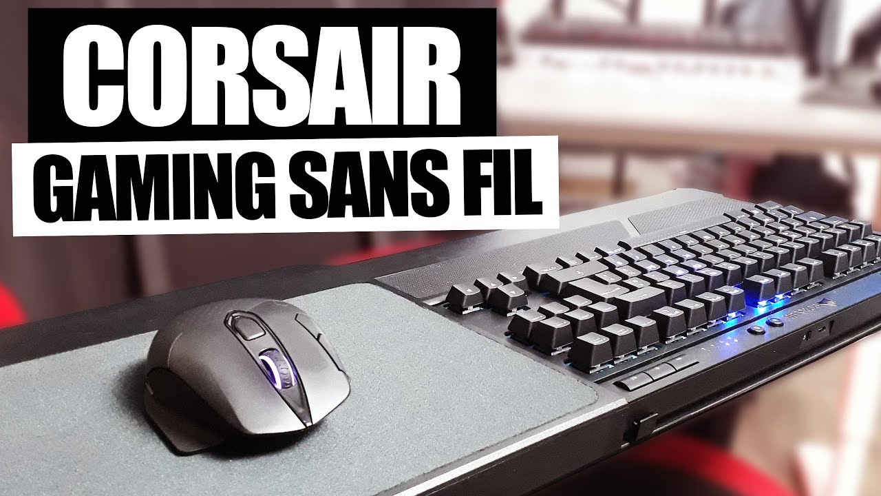 CORSAIR GAMING SANS FIL - Clavier K63, souris Dark Core RGB et lapboard 