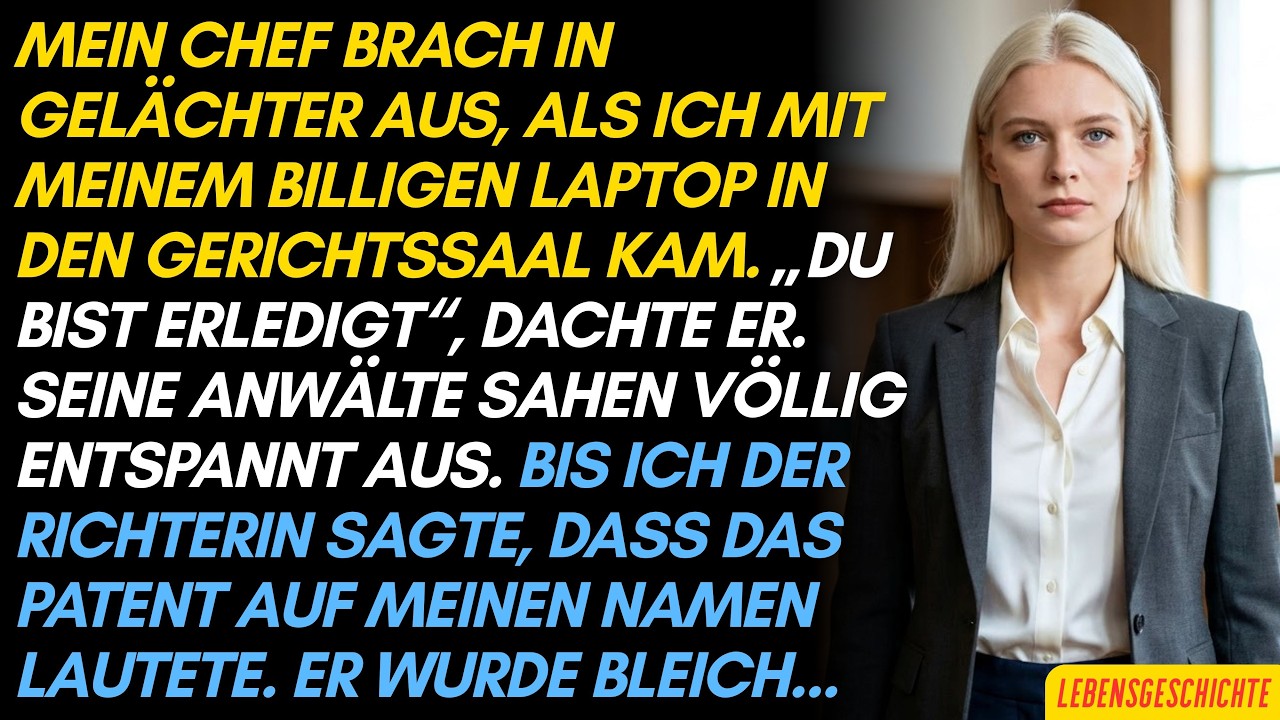 Als ich den Gerichtssaal betrat, lachte mein ehemaliger Chef mich aus – ein leises, verächtliches Lachen, das deutlich sagte: „Du bist allein, du bist erledigt.“ Drei Anwälte, perfekte...