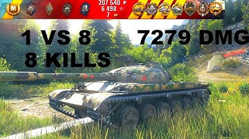 WoT Ace Tanker: Obj. 140, 1 VS 8, Mountain Pass, Standard Battle