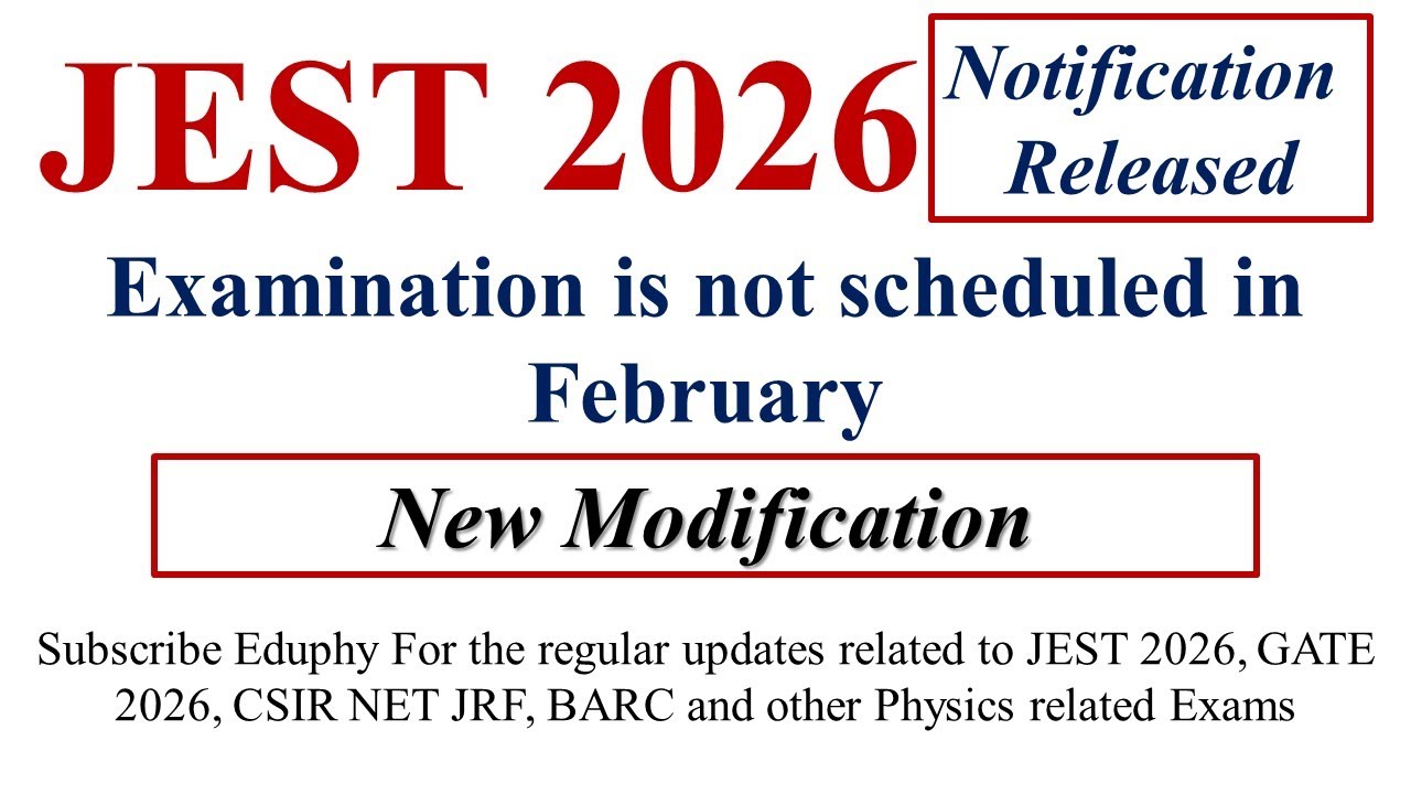JEST 2026 Examination date is not 28 February 