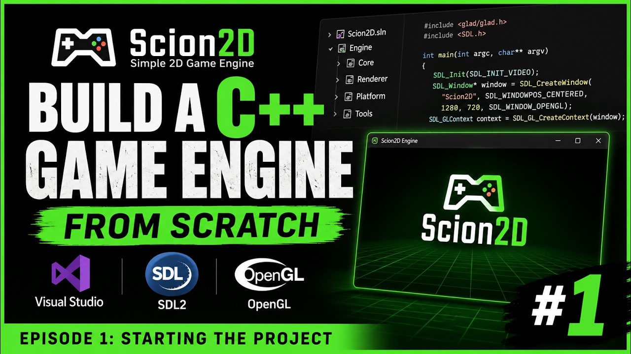 Building a C++ Game Engine from Scratch | Scion2D Episode 1 - Start the ...