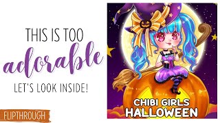 Let's Look at Chibi Girls Halloween by CocoWyo | Adult Coloring Book Review