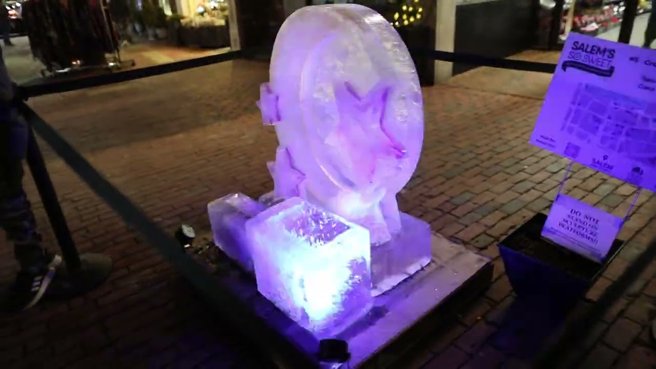 Chicago Winter Holiday Polar Bear Ice Sculpture Luge