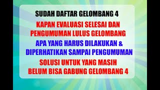 Haii semua..pada video ini saya akan menginfokan kapan evaluasi
gelombang 4 prakerja selesai dan diumumkan untuk yang lulus tidak
gelomb...