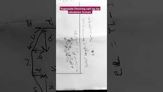 Trapezoidal Retaining wall top bar calculation formula #retainingwall #reinforcement
