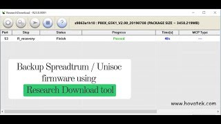 How to use Research Download tool to backup Unisoc / Spreadtrum firmware