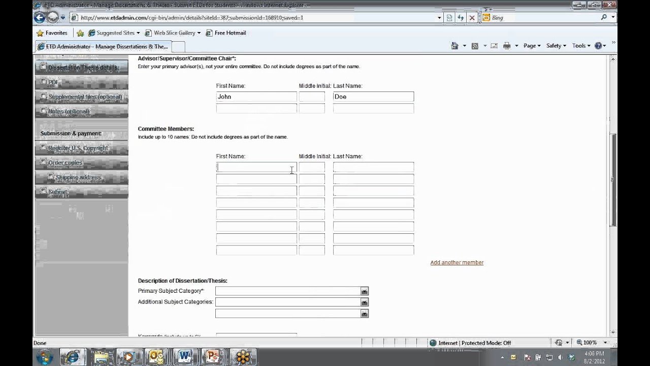 proquest thesis submission