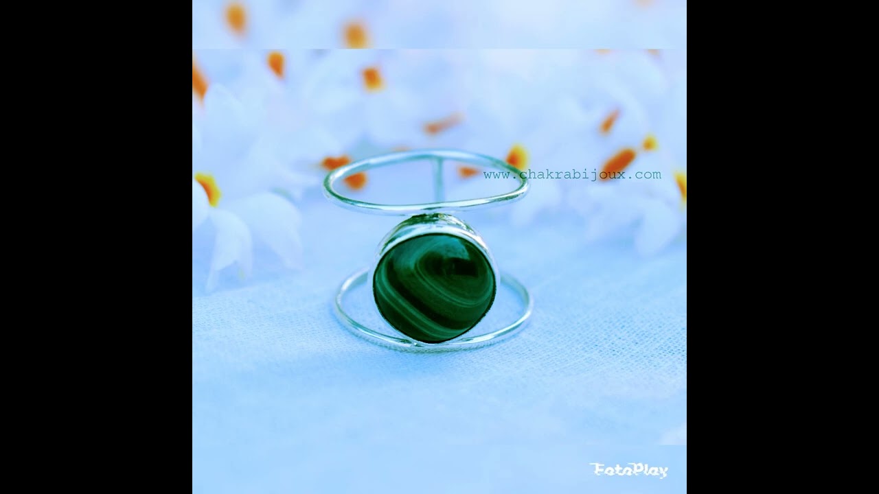 Sterling silver925 ring,natural malachite Gemstone for healing power,,yoga chakra ring