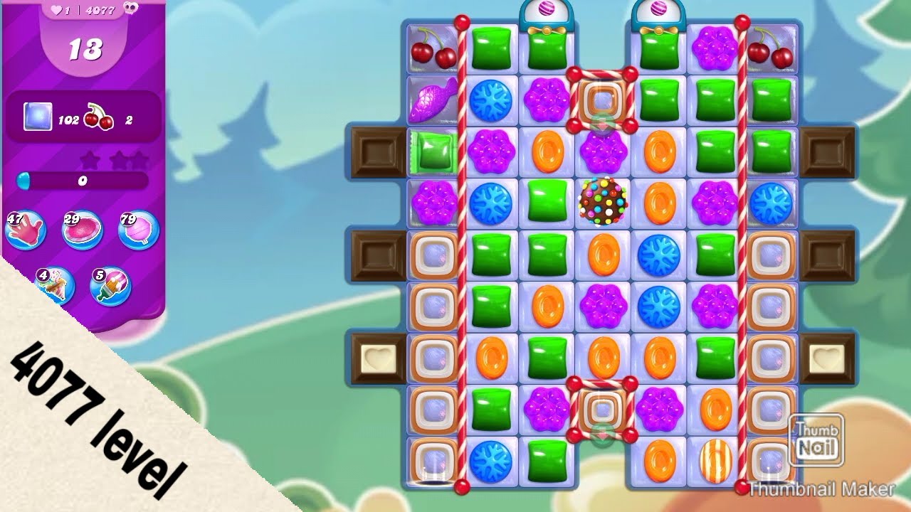 Candy crush Saga level 4077||Clear 102 Jelly 2 ingredients in 13 moves||