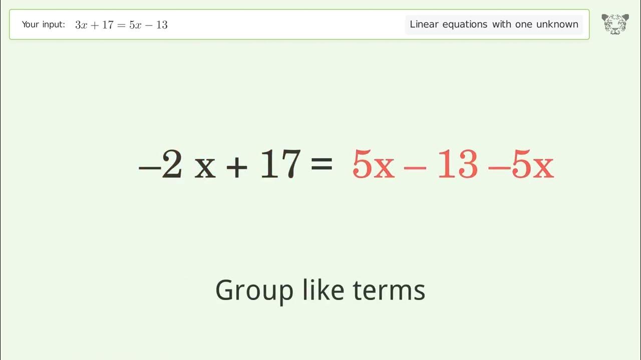 Solve 3x 17 5x 13 Linear Equation Video Solution Tiger Algebra YouTube solve-3x-17-5x-13-linear-equation-video-solution-tiger-algebra-youtube