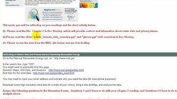 Teaching Online GIS, Week 1-5 Assignments