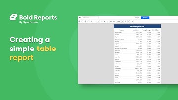 Web Reporting Tools: Creating a Simple Table Report