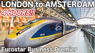 🇬🇧🇳🇱Riding the Eurostar's Most LUXURIOUS Seat from London to Amsterdam | Business Premier Class