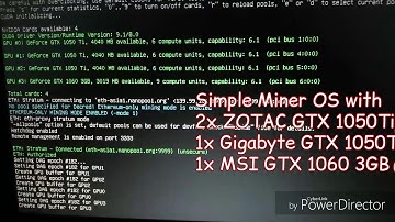 Ethereum Mining with Nvidia GeForce GTX 1050 Ti 4GB & 1060 3GB Overclock on SMOS
