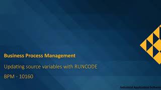 Bpm 10160 Bpmt01 - Updating Source Variables With Runcode