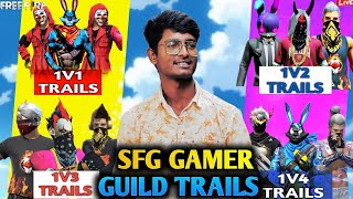 ❤️‍🔥1v1-1v2-1v4 GUILD TRAILS 😎 || SFG GAMER  is live in telugu Facecam stream #trending #guildtest